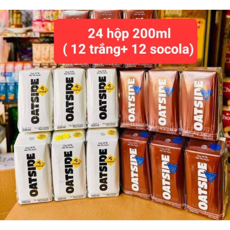 [MỚI] 24 Hộp mix 2 vị sữa yến mạch truyền thống và vị chocolate oatside 200ml