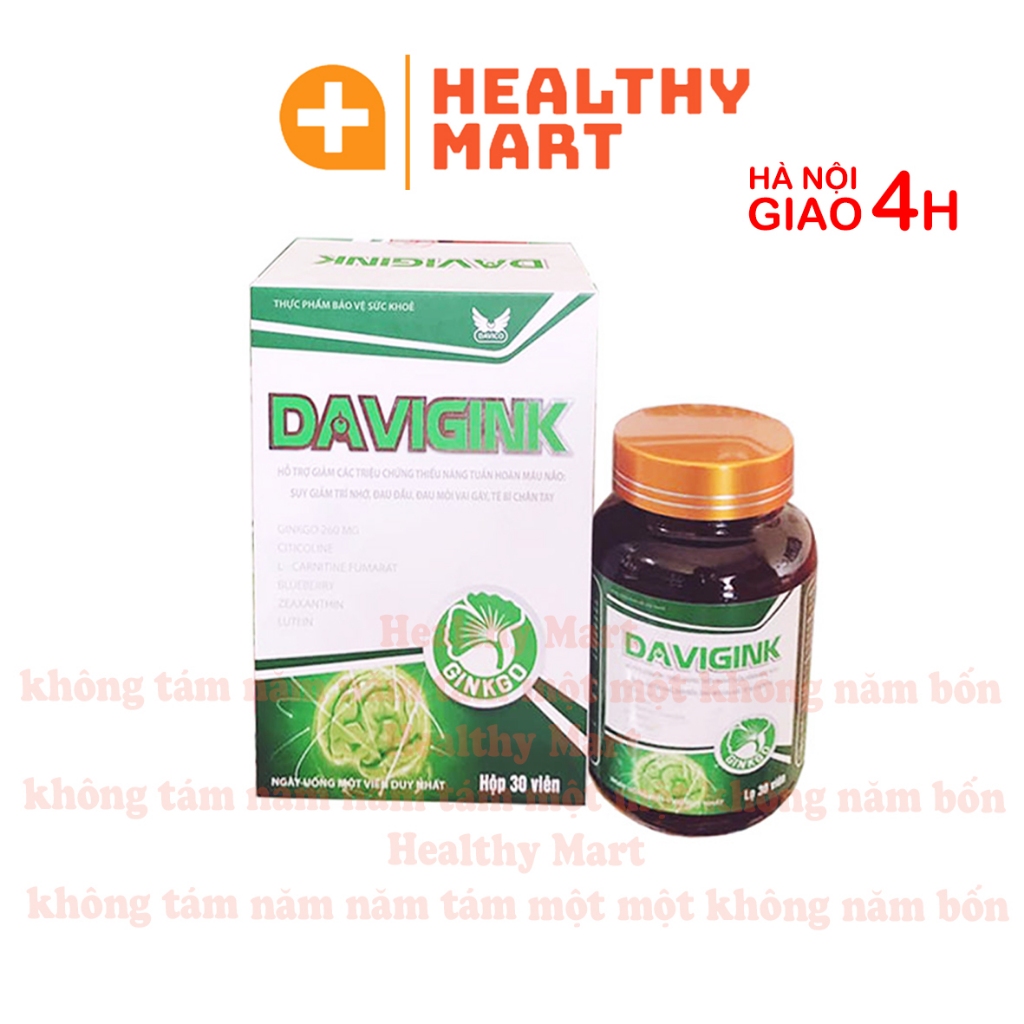✔️️️Ginko Davigink hoạt huyết dưỡng não thảo dược hộp 30 viên Davico - 1 Hộp 1 tháng