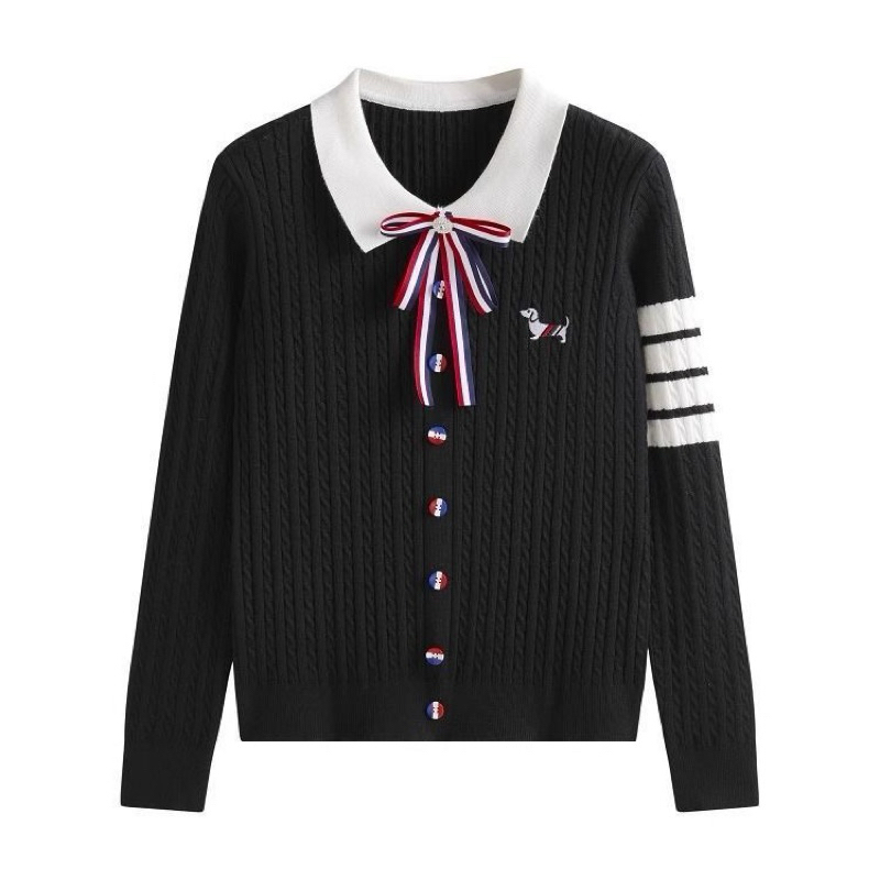 Áo len Th.om quảng châu phối nơ tháo rời chữ thêu | BigBuy360 - bigbuy360.vn