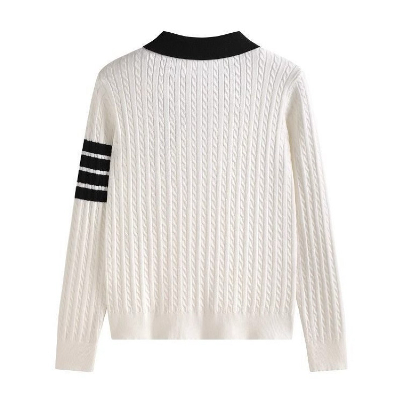 Áo len Th.om quảng châu phối nơ tháo rời chữ thêu | BigBuy360 - bigbuy360.vn