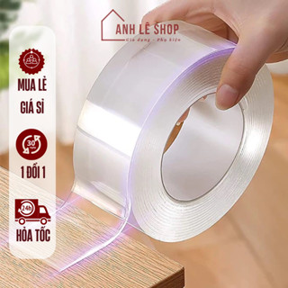Băng Keo 2 Mặt Trong Suốt Loại Siêu Dính, Băng Keo Nano Siêu Dính Chịu Lực - 5m