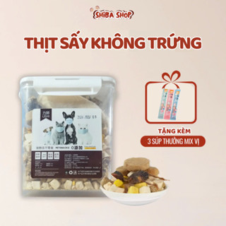 [Không Trứng] Hộp thịt sấy khô cho chó mèo mix vị, gà sấy, gan, cá trứng sấy...cho mèo - Shiba Shop