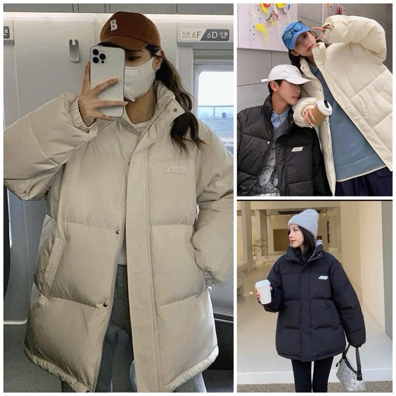 Áo Phao Logo Đại Hàn Nam Nữ. Áo phao dáng rộng unisex