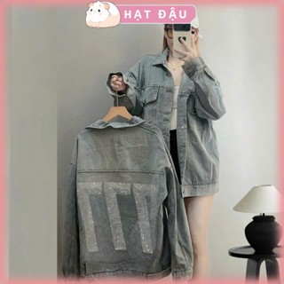  Áo khoác bò đính đá ba số 777 cực hot hit áo siêu dày dặn form rộng dành cho cả nam và nữ 