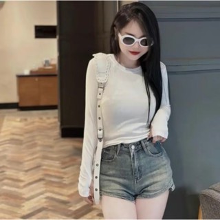 (048) Combo 3 áo thun tăm dài tay xỏ ngón- Áo thun nữ dài tay cổ tròn ôm body - Áo thu đông cổ tròn HiiNCloset