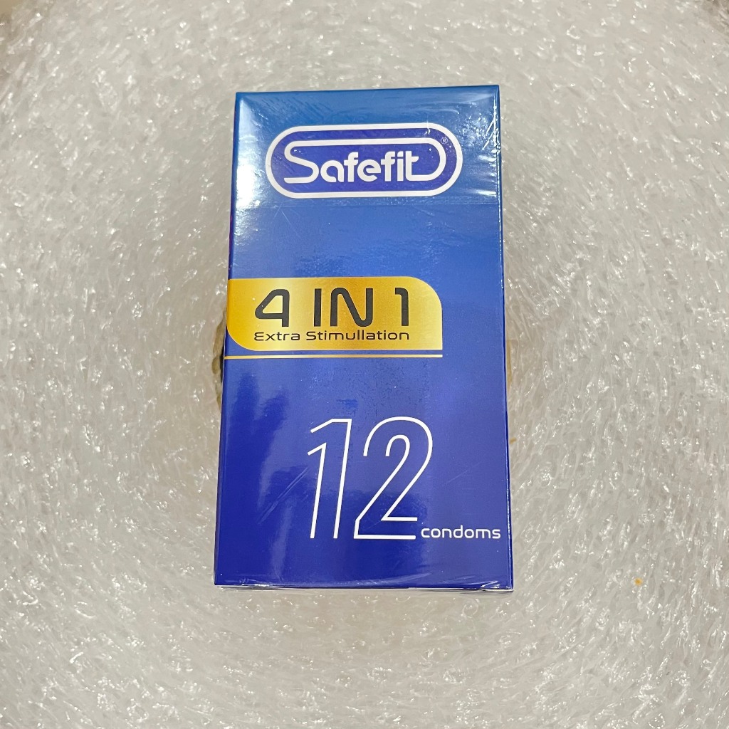 Bao cao su Safefit 4in1, Thiết kế siêu mỏng, có gân gai li ti, kéo dài thời gian