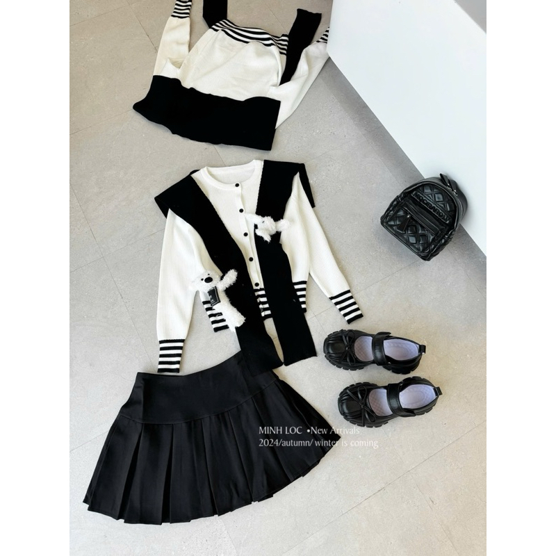 SET 13DE MARZO ÁO LEN THUỶ THỦ GẤU TRẮNG MIX CHÂN VÁY [HÀNG SẴN]