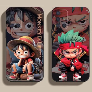 Ốp lưng Samsung Galaxy A31, A51, A71, M51  cạnh viền vuông, có bảo vệ camera in hình ONE PIECE, GOKU