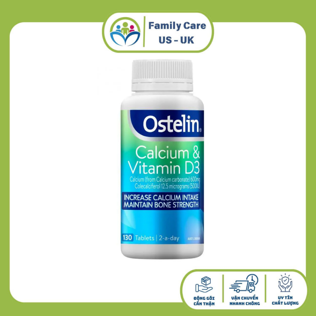 VIÊN UỐNG CANXI BẦU OSTELIN CALCIUM & VITAMIN D3 ÚC