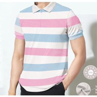 Áo Polo Cổ Nam Nữ Bẻ Kẻ Sọc 2 Màu, Chất liệu thun co giãn 4 chiều dày dặn