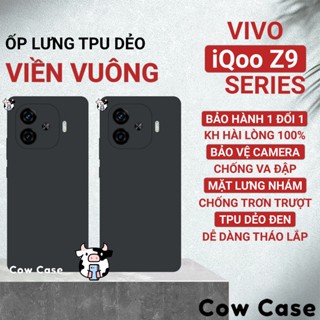 Ốp lưng iQoo Z9 Turbo, Z9 5G, Z9x, Z9 Lite/Plus viền vuông tpu đen Cowcase | Vỏ điện thoại Vivo bảo vệ camera