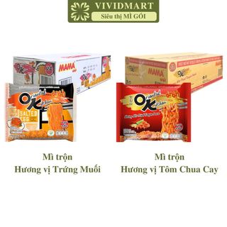  THÙNG24-MAMAOK- Mì xào Mama OK 2 vị: Trứng Muối Tomyum Chua Cay Mì xào ăn liền Thái Lan Mì Mama OK ăn liền Thái Lan 