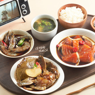 [HCM - Giao 2H] Combo Chuẩn Hàn 1 (Cá hồi, tôm, ghẹ ngâm tương) - Cô Thảo Tôm Cá