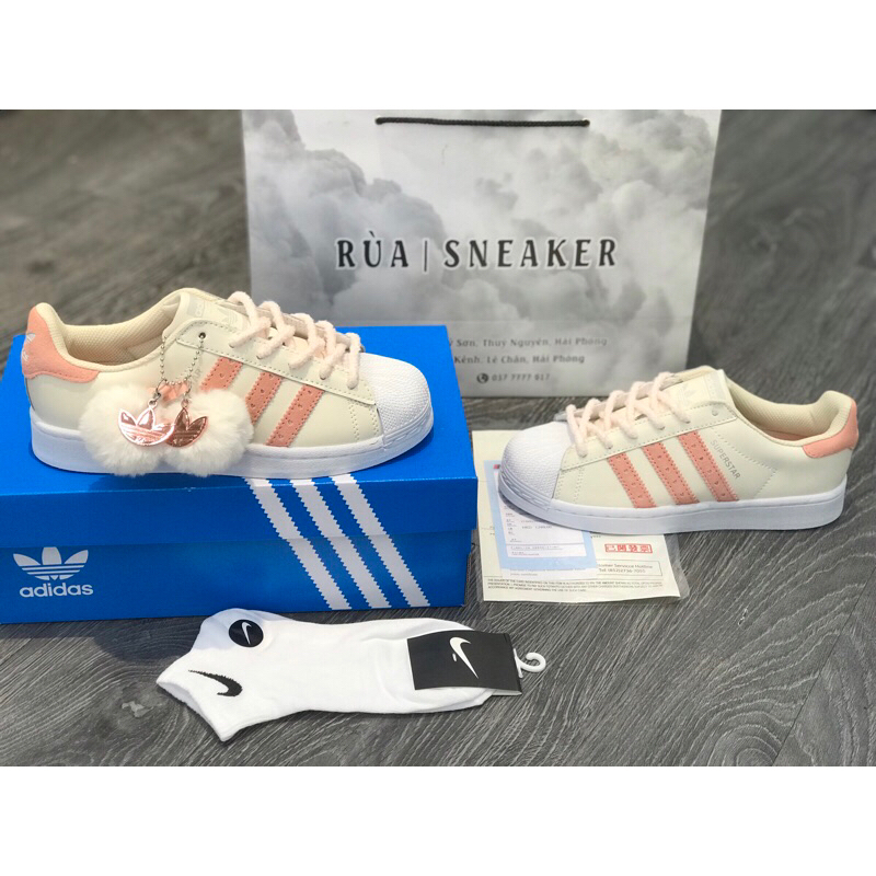 (Rùa Sneaker) Siêu Phẩm Giày Thể Thao S/uperstar Sò s/ọc cam kèm tag l//ông Cao Cấp Ảnh Thật +Freesh