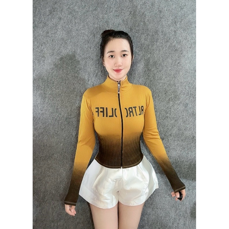 Áo Khoác Loang Màu TRƠN, CỔ TRỤ ,áo khoác ủ kem thun gân mát (RT5)