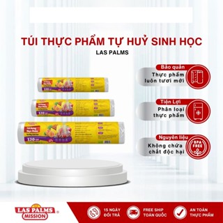 Túi Đựng Rau Quả LAS PALMS Tự Hủy Sinh Học (120 túi/ Cuộn) - Nhiều kích thước, Công Nghệ Anh Quốc, An toàn tiện lợi