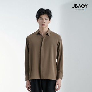 Áo sơ mi nam dài tay Nâu Vintage giấu khuy form rộng tinh tế JBAGY - JS0103