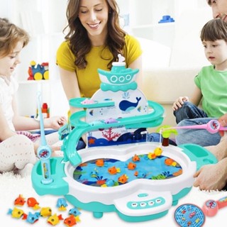 Đồ Chơi Vận Động Tư Duy Câu Cá Thác Nước - Cầu Trượt Mô Hình, Có Đèn LED và Âm Nhạc