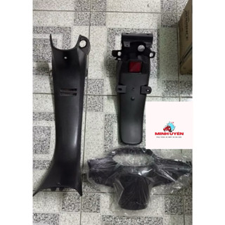 Bộ 3 miếng mủ nhựa đen nhám xe Wave Alpha nhỏ đời đầu Wave ZX Wave thái bợ cổ, lườn giữa, đuôi sau