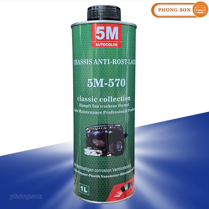 Sơn phủ gầm đen 5M Autocolor 570 chai 1 lít - chống rỉ sét bảo vệ gầm xe ô tô