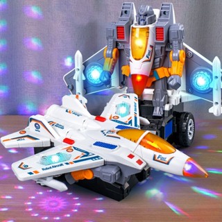 Máy Bay Biến Hình Robot  - Có Nhạc Đèn Led Cảm Biến Tự Tránh Chướng Ngại Vật Quà Sinh Nhật Quà Noel