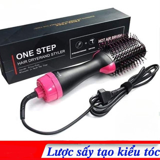 Lược điện sấy tạo kiểu tóc 2 trong 1 Lược tròn tạo phồng tóc - sấy tóc cụp, Lược Tròn Xoay 360 độ