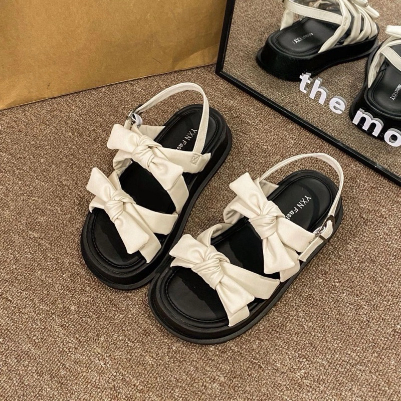  Dép Quai Hậu Nữ  Sandal Nữ Đế Cao 4cm Quai Nơ Tiểu Thư Sang chảnh Phong Cách Hàn Quốc 