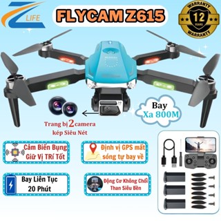 Flycam tập bay có GPS Fly cam Zlife Z615, Động cơ không chổi than Tự bay về khi mất sóng hết pin
