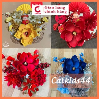 (Tặng kèm đế bánh) Set phụ kiện trang trí tháp nước/ bánh/ decor ngày Tết, set trang trí tháp nước bánh oản tài lộc