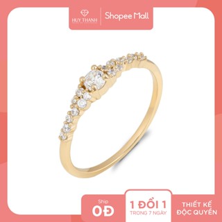 Nhẫn Nữ Vàng Tây Họa Tiết Hình Đơn Giản Đính Đá CZ Cao Cấp Lấp Lánh NLF467 Huy Thanh Jewelry