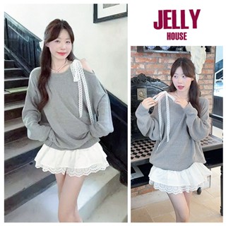 Áo nỉ trễ vai form rộng ,Áo sweater nỉ hở vai phối dây nơ form rộng màu xám chất liệu nỉ dày dặn kiểu dáng xinh xắn