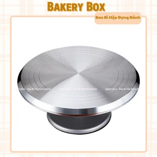 Bàn Xoay Inox Cao Cấp Trang Trí Bánh Kem, Trưng Bày Sản Phẩm, Bàn Xoay Gói Quà Tết (Size 31 - Chính Hãng)