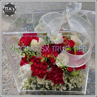 (SIZE LỚN) VALI MICA TRONG SUỐT, HỘP QUÀ TẶNG CAO CẤP CÓ QUAI XÁCH, HỘP QUÀ TẾT 20/10, 8/3, 20/11