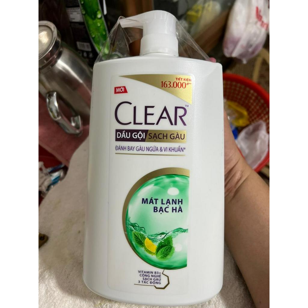Dầu gội Clear bạc hà 880g/1,4kg mát lạnh bạc hà hết gàu hết ngứa