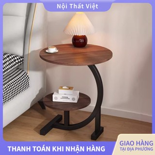 Bàn Trà Hình Cánh Hoa Bàn Đầu Giường 2 Tầng Mini Chân Sắt Trang Trí Ban Công Phòng Ngủ