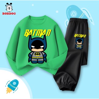Bộ thu đông bé trai BOBDOG, set quần áo thu đông bé trai chất liệu cotton in hình BATMAM -TW-BDO59 cho bé