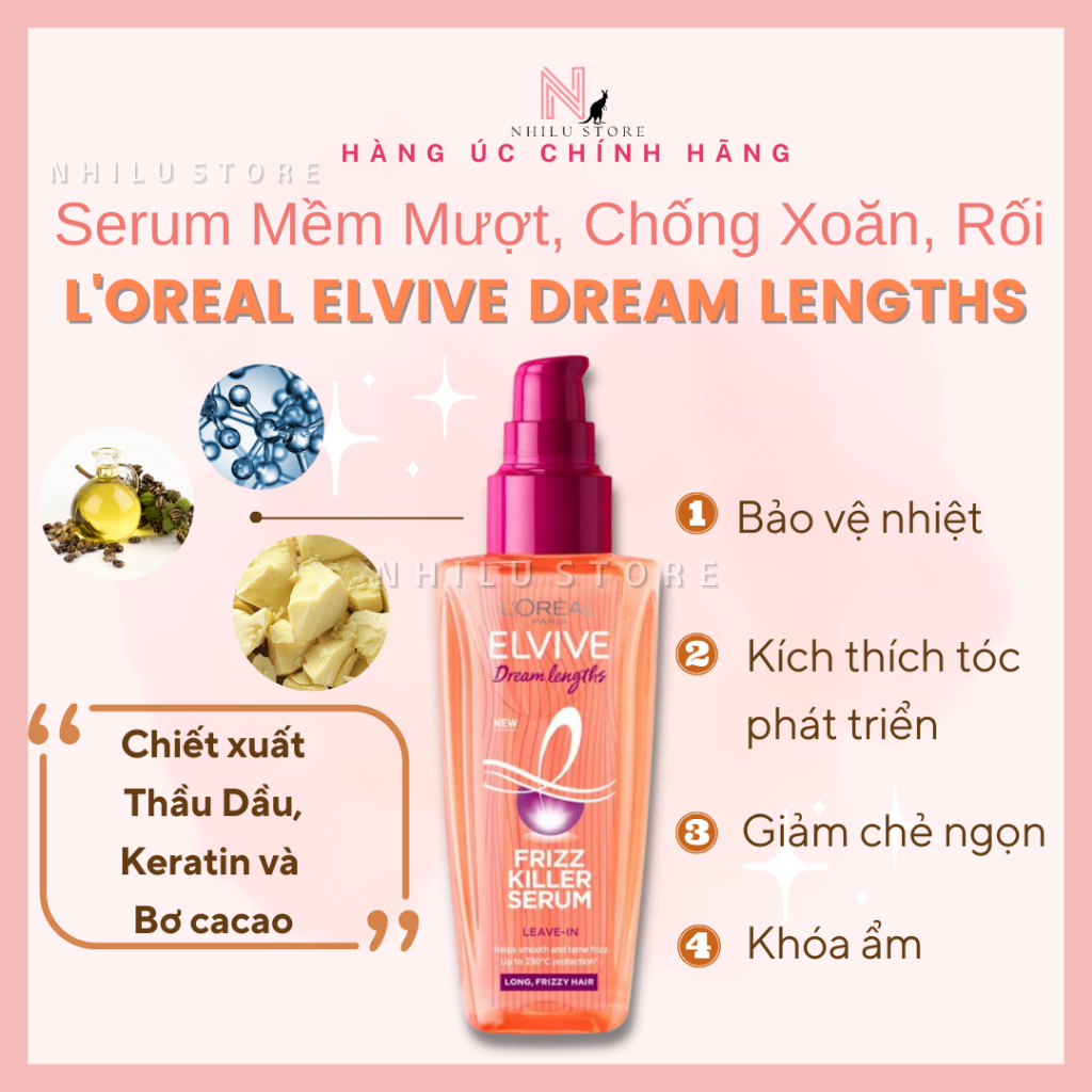 Serum Dưỡng Tóc Mềm Mượt Loreal Elvive Dream Lengths