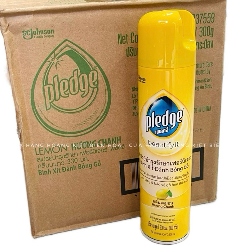 BÌNH XỊT ĐÁNH BÓNG GỖ HƯƠNG CHANH PLEDGE