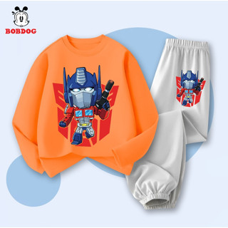 [MARVEL] Bộ quần áo dài bé trai BOBDOG 2025, set quần bộ đồ thu đông chất liệu cotton in hình OPTIMUS -TW-BDO66 cho bé