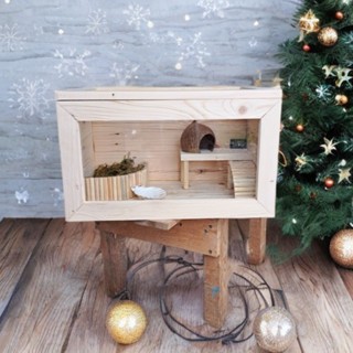 Chuồng Gỗ Ốp Kính Nuôi Sóc,Ốc Mượn Hồn,Hamster.vv