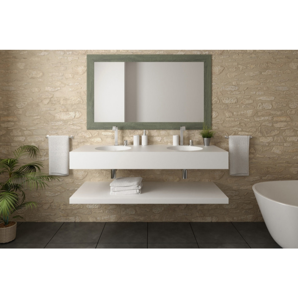 Chậu Rửa Mặt, Lavabo đúc nguyên khối từ đá nhân tạo Solid Surface - Âm Bàn - Model: VE 010