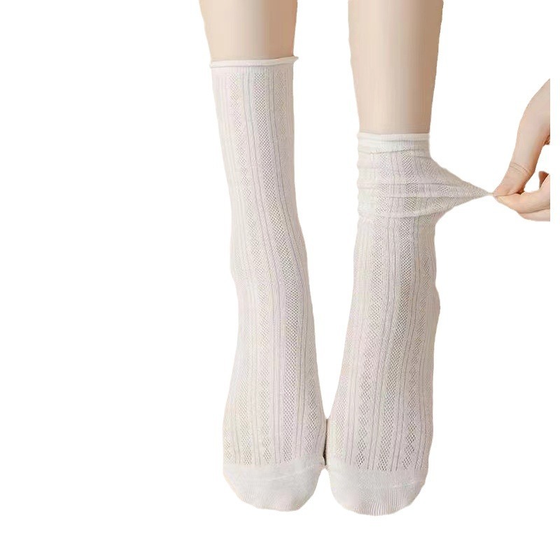 Tất vớ nữ Jengiang chất liệu vải cotton mỏng thoáng khí phong cách retro Lolita ngọt ngào T1133 | BigBuy360 - bigbuy360.vn