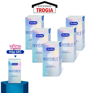   Mua 5 +Tặng1  Bcs Durex Invisible Dòng Bcs Siêu Mỏng 0.03mm Độ Rộng 52mm Ôm Vừa Vặn  Hộp 10C  