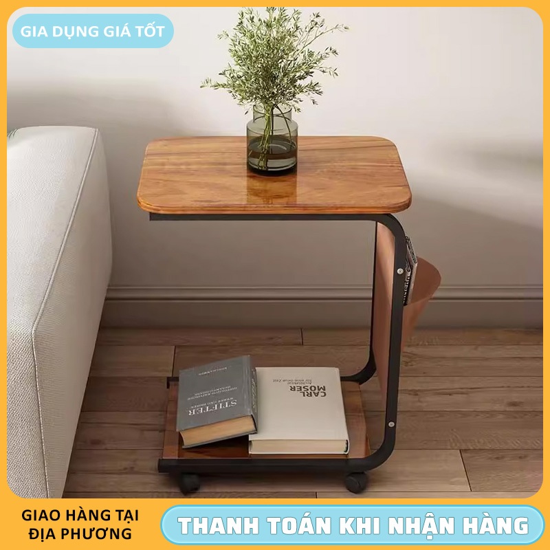 Bàn Trà Sofa Chữ U Bàn Ăn Mini Có Bánh Xe Di Chuyển Kệ Đầu Giường Bàn Trà Nhỏ Di Động Đa Năng