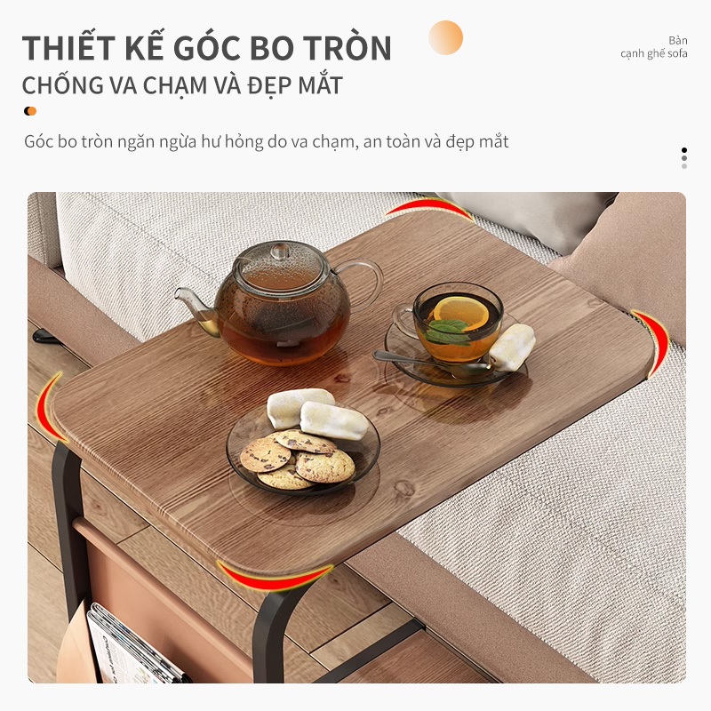 Bàn Trà Sofa Chữ U Bàn Ăn Mini Có Bánh Xe Di Chuyển Kệ Đầu Giường Bàn Trà Nhỏ Di Động Đa Năng | BigBuy360 - bigbuy360.vn