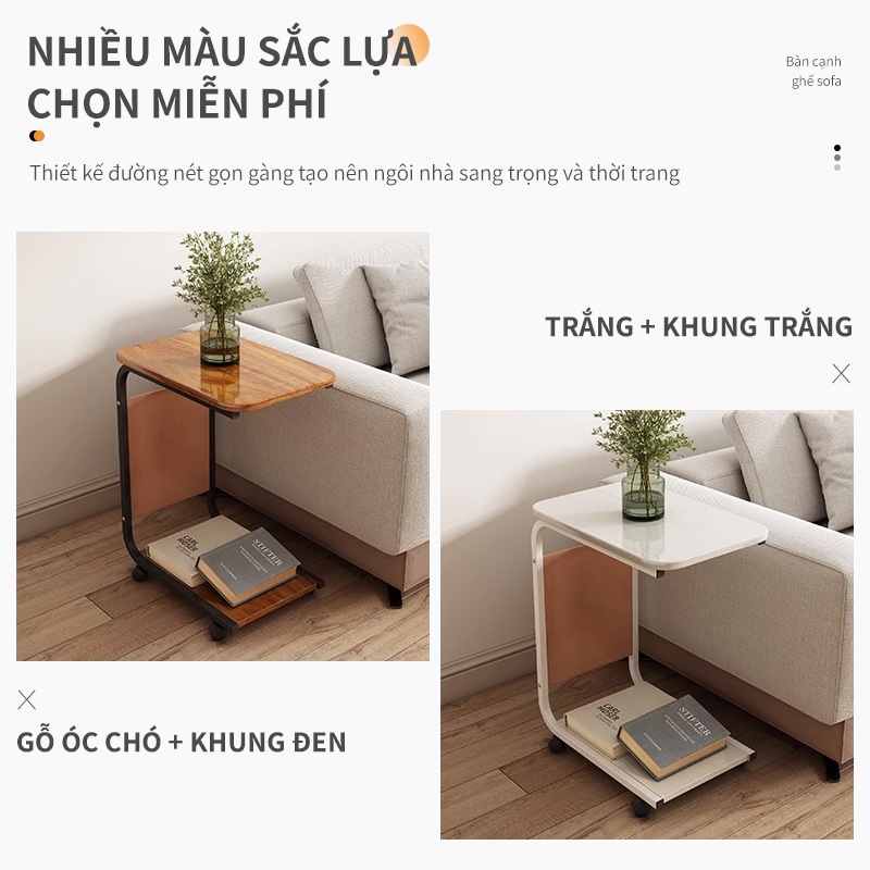 Bàn Trà Sofa Chữ U Bàn Ăn Mini Có Bánh Xe Di Chuyển Kệ Đầu Giường Bàn Trà Nhỏ Di Động Đa Năng | BigBuy360 - bigbuy360.vn
