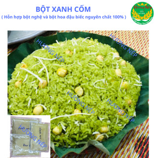Bột màu xanh cốm làm xôi, bánh từ hỗn hợp nghệ và hoa đậu biếc