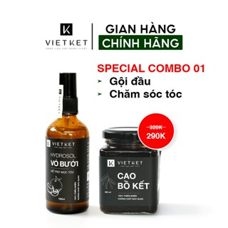 [SPECIAL COMBO 01] Hydrosol Vỏ Bưởi 100ml + Cao Bồ Kết 200ml VIETKET - Gội đầu, Chăm sóc tóc.