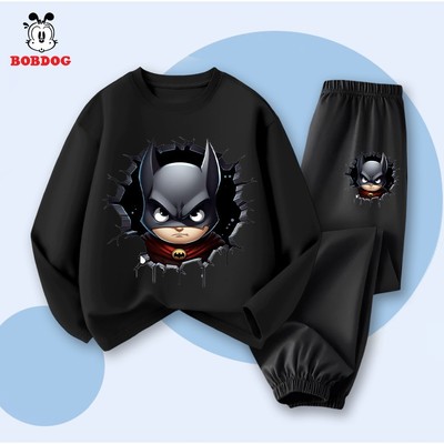 Quần áo thu đông dài tay bé trai BOBDOG chất thun cotton thoáng mát in hình người dơi TW-BDO97