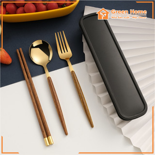 Combo Bộ Ăn Tiện Lợi Cao Cấp Gồm Thìa - Đũa - Hộp Đựng Dành Cho Cá Nhân Phù Hợp Với Văn Phòng